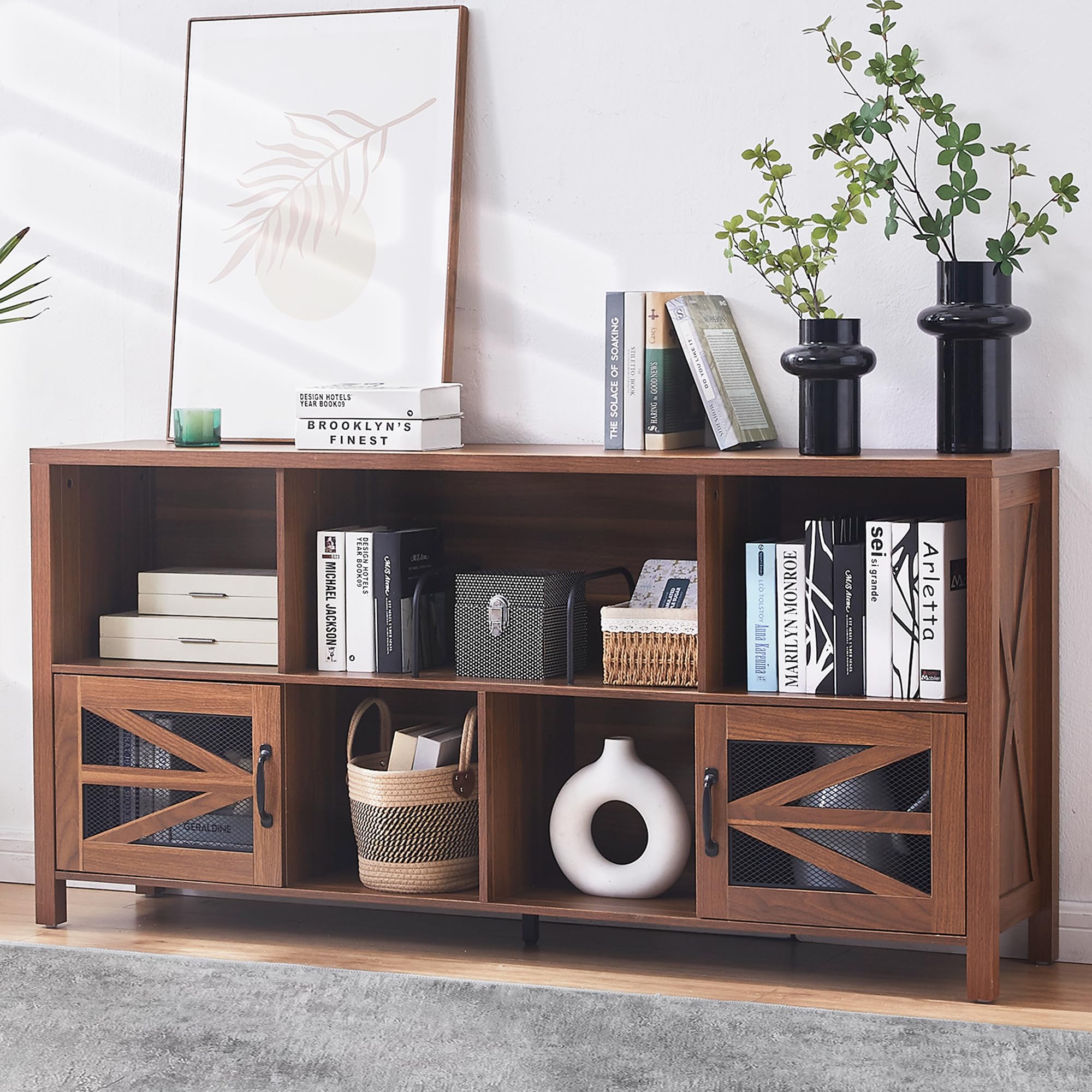 Amazon.com: DUDUSHIMAN 8 Cube Storage Organizer Bookshelf with 2